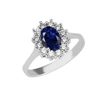 Anello Gazzola Gioielli Donna in Oro bianco Zaffiro 1.08 Ct AN-160-16-1-10-Z-OV-T-F-VS - AN-160-16-1-13-Z-OV-T-G-SI